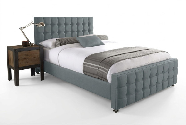 Chesterfield grey double bed designer luxury bedroom beds noble equipment