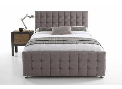 English gray Chesterfield double bed designer bedroom beds