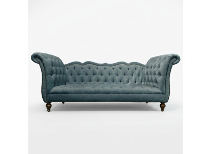 English luxury sofa Chesterfield colorful textile couch turquoise blue green couches