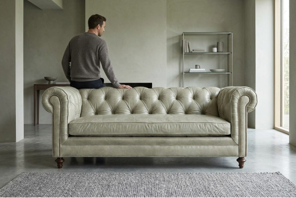 Chesterfield Luxury Sofa Couch Upholstered Seat Leather Suite 321 Seater Couches New