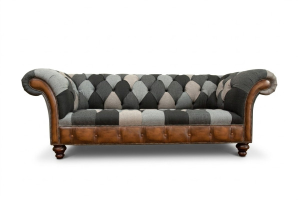 Chesterfield Design Couch 3-Seater Sofa Fabric Sofa Seat Cushion Sofas