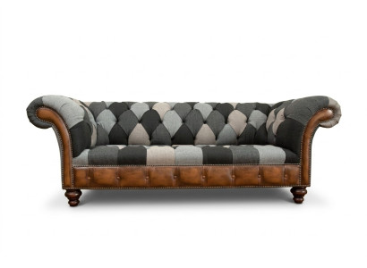Chesterfield Design Couch 3-Seater Sofa Fabric Sofa Seat Cushion Sofas