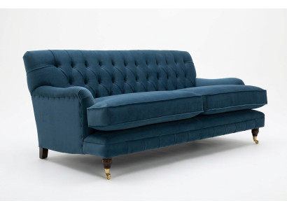 Blue Modern Chesterfield Three-Seater Luxury 3-Seater Couch Living Room Sofa