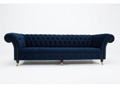 Chesterfield Sofa Velvet Four-Seater Design Sofas Upholstered Couches Couch Velvet 265cm