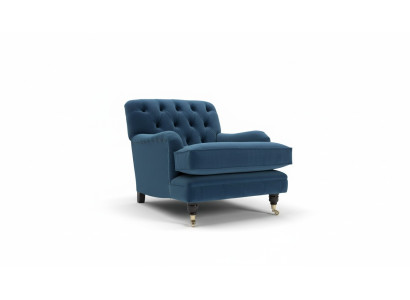 Armchair Design Couch Sofa Relax Textile Lounge Club Upholstery Seat Luxury Blue New