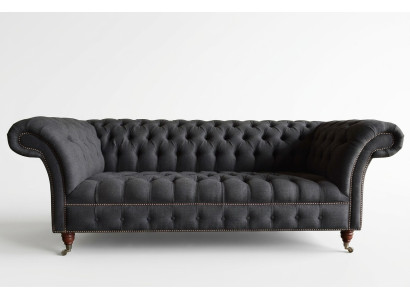 Gray Chesterfield Three-Seater Luxury Living Room Sofa