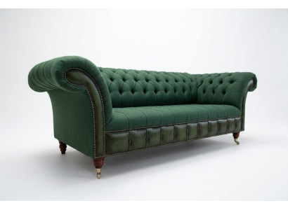 Designer Green Chesterfield Sofa Luxury 3-Seater Living Room Couch