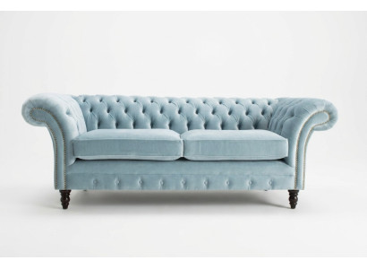 Light Blue Modern Chesterfield Three-Seater Living Room Luxury Sofa