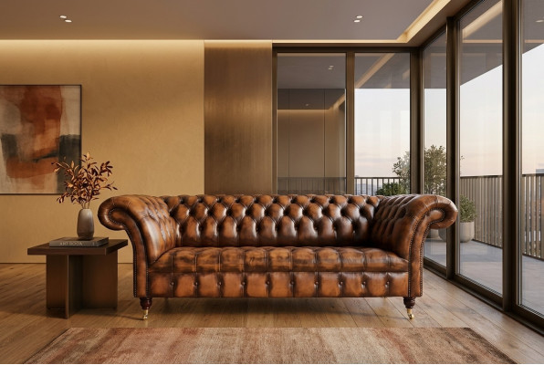 Luxury Designer Sofa Couch Upholstery Three-Seater Leather Couches Sofas 3-Seater New