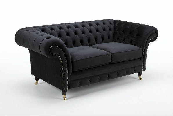 Chesterfield Original Sofa JVMoebel Textile Sofas Couches Fabric Gray 185cm Couch