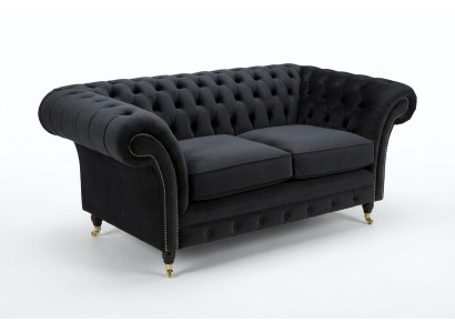 Chesterfield Original Sofa JVMoebel Textile Sofas Couches Fabric Gray 185cm Couch