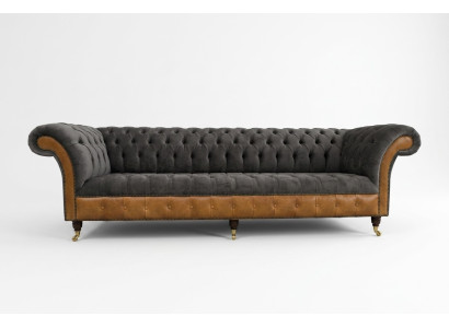 Gray-brown Chesterfield Sofa Designer 4-Seater Luxury Sofas