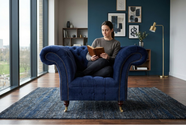 Armchair Design Couch Sofa Seat Velvet Lounge Club Upholstery Luxury Wing Chair Relax