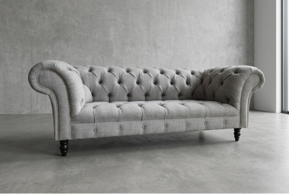 Design Chesterfield Sofa 3 Couch Sofa Set Fabric Upholstery Leather Three-Seater Couches