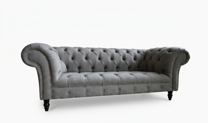 Design Chesterfield Sofa 3 Couch Sofa Set Fabric Upholstery Leather Three-Seater Couches