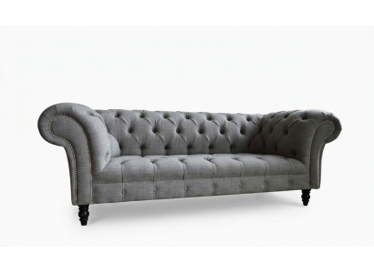 Design Chesterfield Sofa 3 Couch Sofa Set Fabric Upholstery Leather Three-Seater Couches