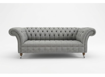Living room Chesterfield sofa design fabric couches sofas three-seater gray couch