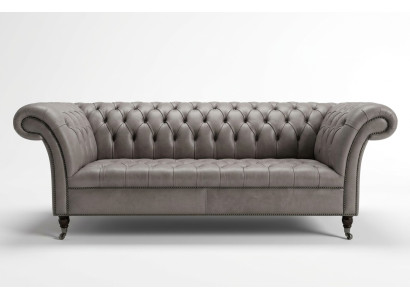 Gray Chesterfield three-seater exclusive living room couch