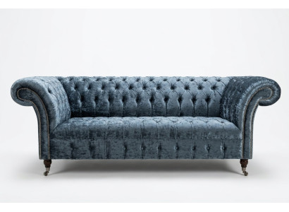 Living room Chesterfield sofa couch design textile couches sofas three-seater gray