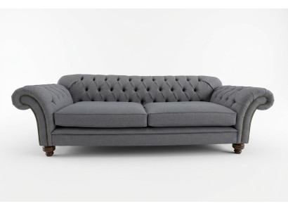 Modern sofa Chesterfield couch 4-seater couches velvet leather design gray