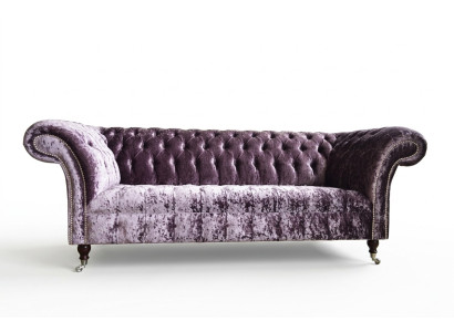 Stylish Purple Chesterfield Three-Seater Luxury Living Room Couch