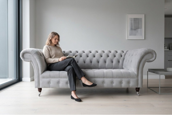 Three-seater sofa upholstered design sofa seating sofas room furniture modern textile 3-seater