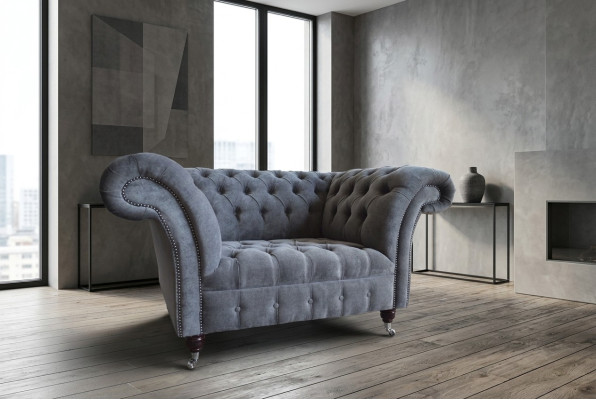 Armchair Couch Upholstery Sofa Chesterfield Couches 1.5-Seater Single-Seater Gray Textile