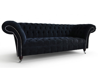 Black Chesterfield 3-Seater Luxury Living Room Sofa