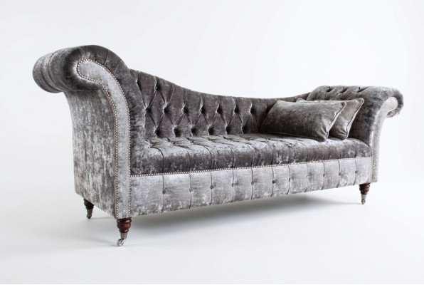 Gray designer 3-seater Chesterfield couch upholstered sofas design sofa