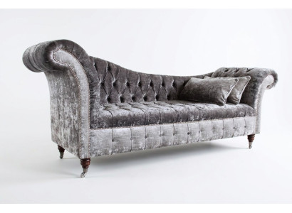 Gray designer 3-seater Chesterfield couch upholstered sofas design sofa