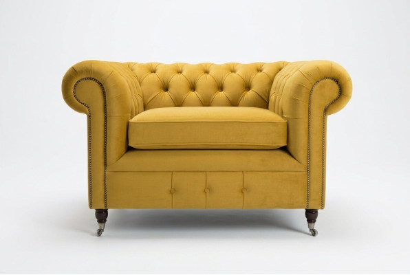Luxury Lounge TV Club Upholstered Seat Armchair Design Couch Sofa Chesterfield