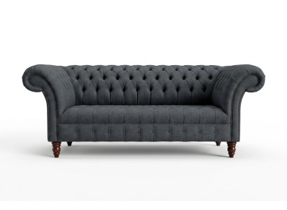 Gray textile sofa gray Chesterfield three-seater luxury living room couch