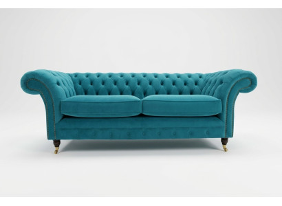 Turquoise Chesterfield Couch Designer 3-Seater Luxury Living Room Sofa
