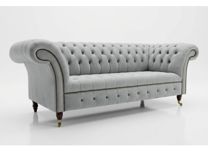 White designer Chesterfield three-seater modern 3-seater couch