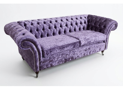 Lila Chesterfield Three-Seater Chesterfield Luxury 3-Seat Sofa