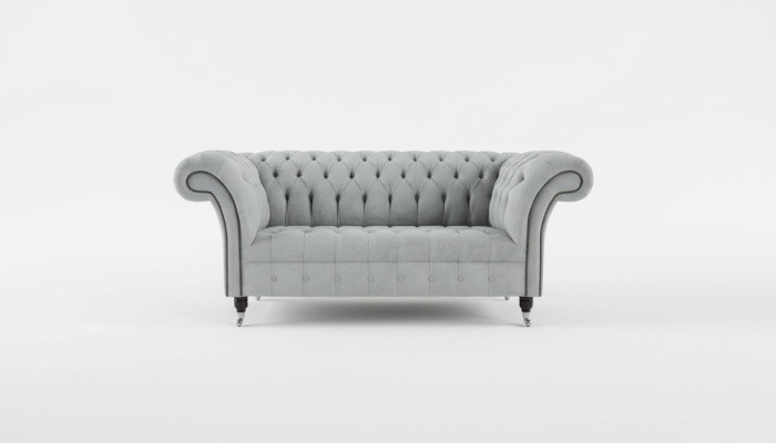 Chesterfield sofa 2-seater couch upholstered seat fabric textile velvet couches sofas