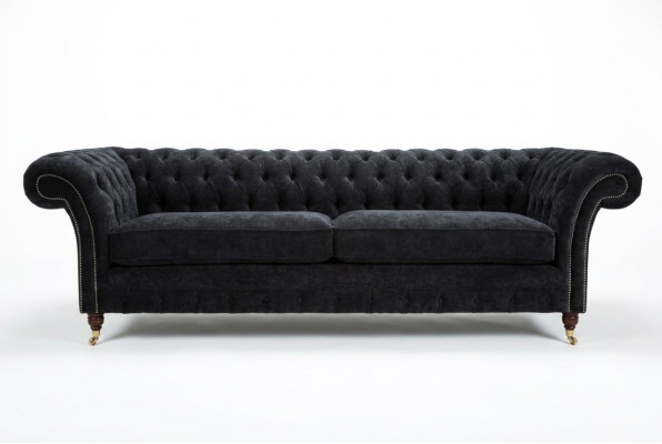 High-quality Chesterfield couch upholstery four-seater textile sofa woven fabric XXL fabric