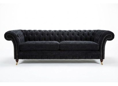 High-quality Chesterfield couch upholstery four-seater textile sofa woven fabric XXL fabric