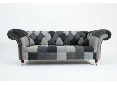 Sofa 3-Seater Couch Design Chesterfield Seating Suite Leather Textile Upholstery New