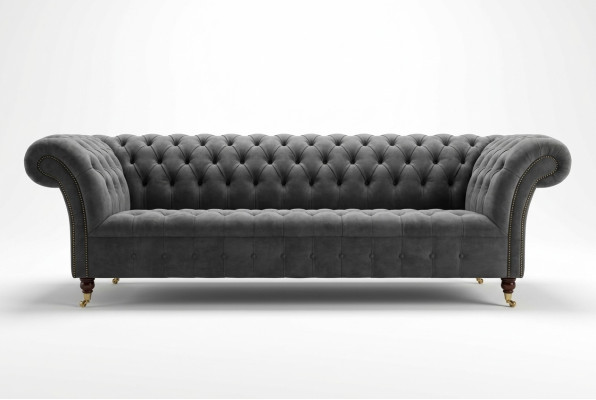 Three-seater Chesterfield grey couch upholstered sofas modern couches