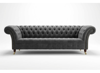 Three-seater Chesterfield grey couch upholstered sofas modern couches