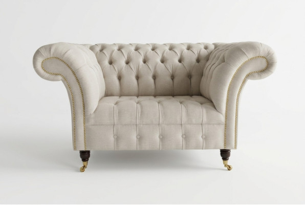 Armchair Couch Upholstery Sofa Fabric Chesterfield Couches 1.5 Seater Single-Seater White