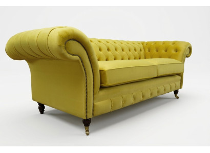 Chesterfield 3-seater designer sofa couch upholstered sofas couches fabric textile new