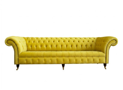 Design Sofa 4-seater Upholstery Luxury Classic Textile Chesterfield Sofas Couch
