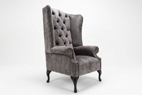 Wing chair single-seater sofa couch relax upholstery chesterfield velvet leather fabric