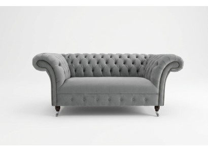Chesterfield Luxury 2 Seater Couch Upholstered Sofa Fabric Textile Couches Set New