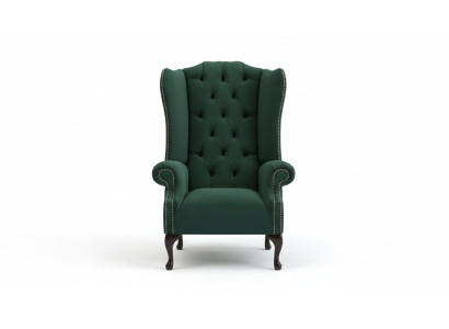 Chesterfield wingback armchair 1-seater upholstered couch sofa relax TV fabric