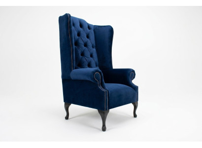 Chesterfield wingback armchair couch relax upholstery designer couches royal blue