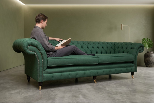 Button sofa Chesterfield sofas 4-seater couch upholstery fabric living room furniture