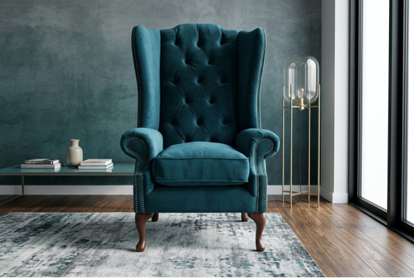 Wingback chair Chesterfield armchair sofa couch chair TV lounge relax designer